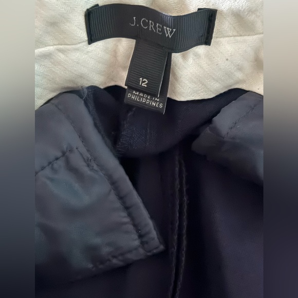 J. Crew Navy Women's Wool Blend Flat Front pants in four-season stretch Size 12 - Picture 5 of 6
